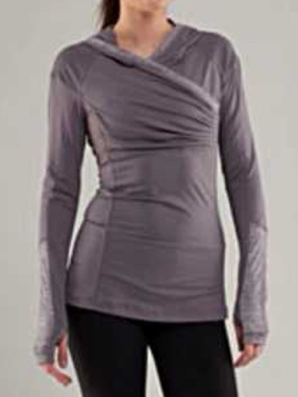 442. Lululemon Run For Your Life Pullover Crossover Hooded Top Gray Size 4
